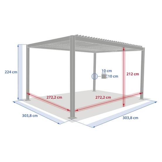 Pergola autoportante Evonis 3x3m gris graphite Hespéride - Image 8