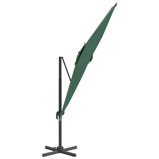 Helloshop26 - Parasol meuble de jardin sol déporté avec mât en aluminium 300 x 300 cm vert - Imagen 3