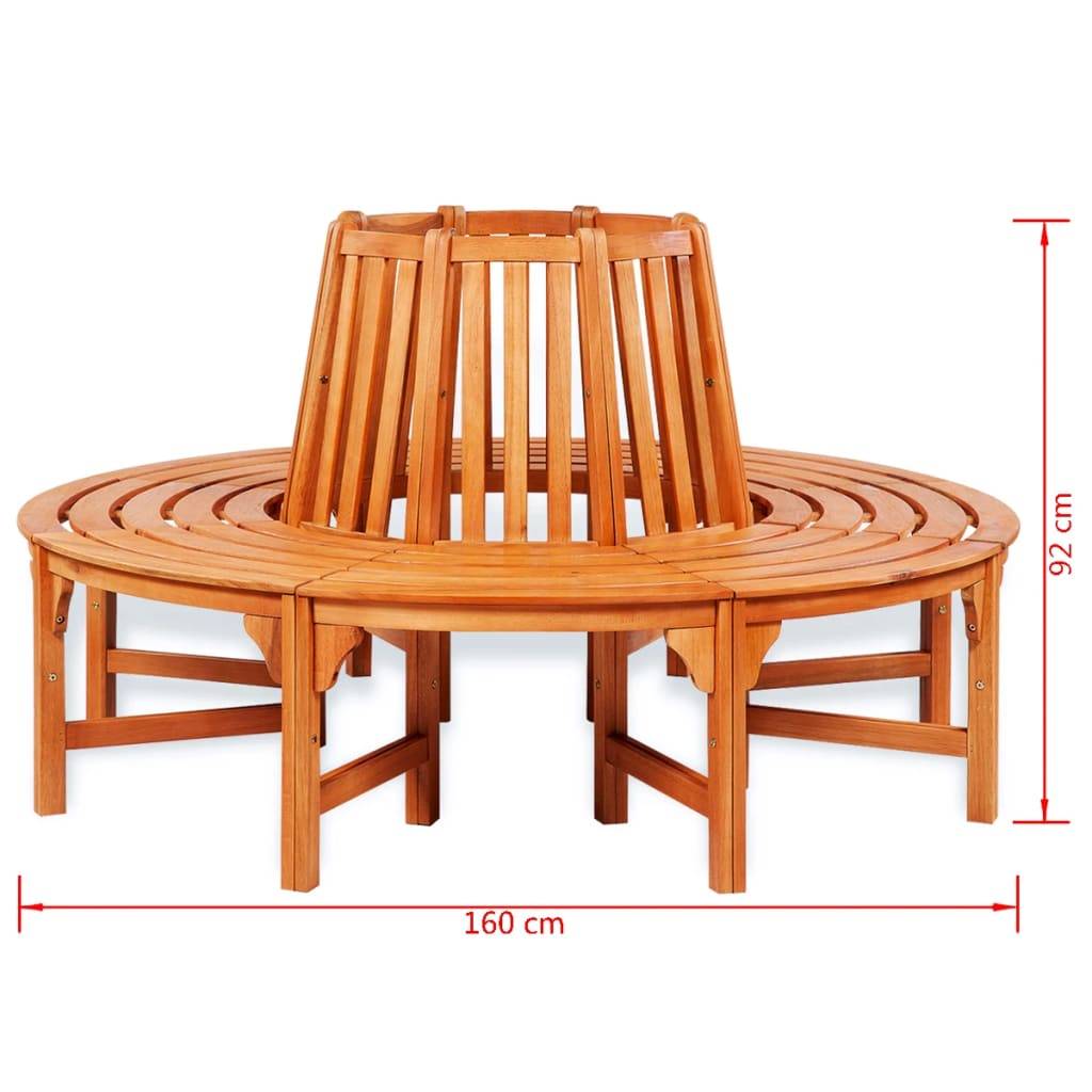 Helloshop26 - Banc de jardin meuble de patio d'extérieur terrasse d'arbre diamètre 160 cm bois - Imagen 3