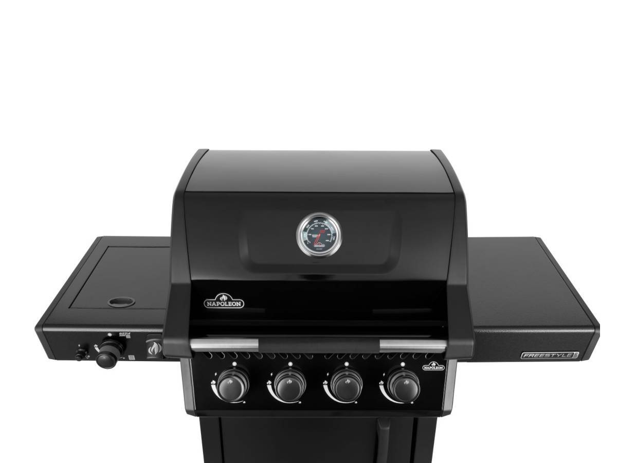 Napoleon - Barbecue gaz Freestyle 425 noir PRO 4 brûleurs + 1 sizzle zone + Housse + Rôtissoire + Plateau charbon - Napoléon - Image 5
