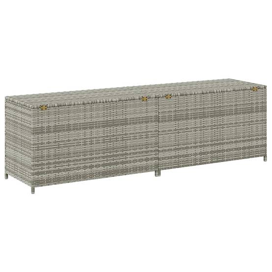 Coffre de Jardin XXL Résine Tressée Étanche avec Vérins pour Extérieur Gris 200x50x60 cm – ComfortXL Outdoor Living - Image 6