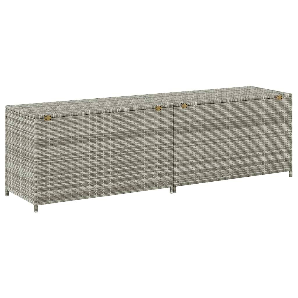 Coffre de Jardin XXL Résine Tressée Étanche avec Vérins pour Extérieur Gris 200x50x60 cm – ComfortXL Outdoor Living - Image 6