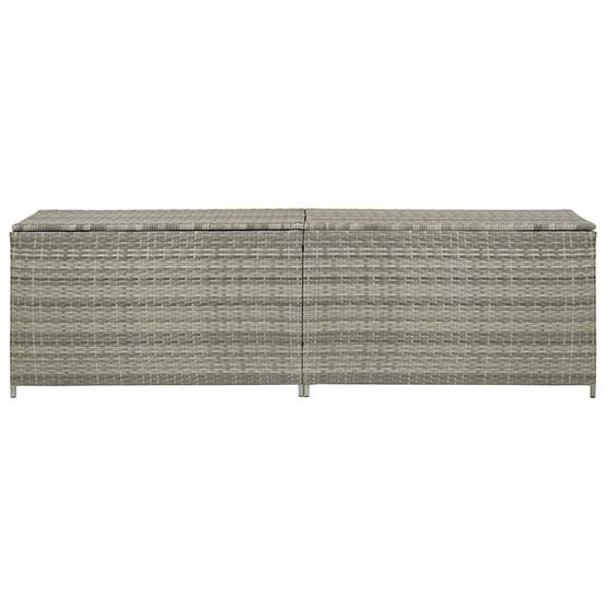 Coffre de Jardin XXL Résine Tressée Étanche avec Vérins pour Extérieur Gris 200x50x60 cm – ComfortXL Outdoor Living - Image 3