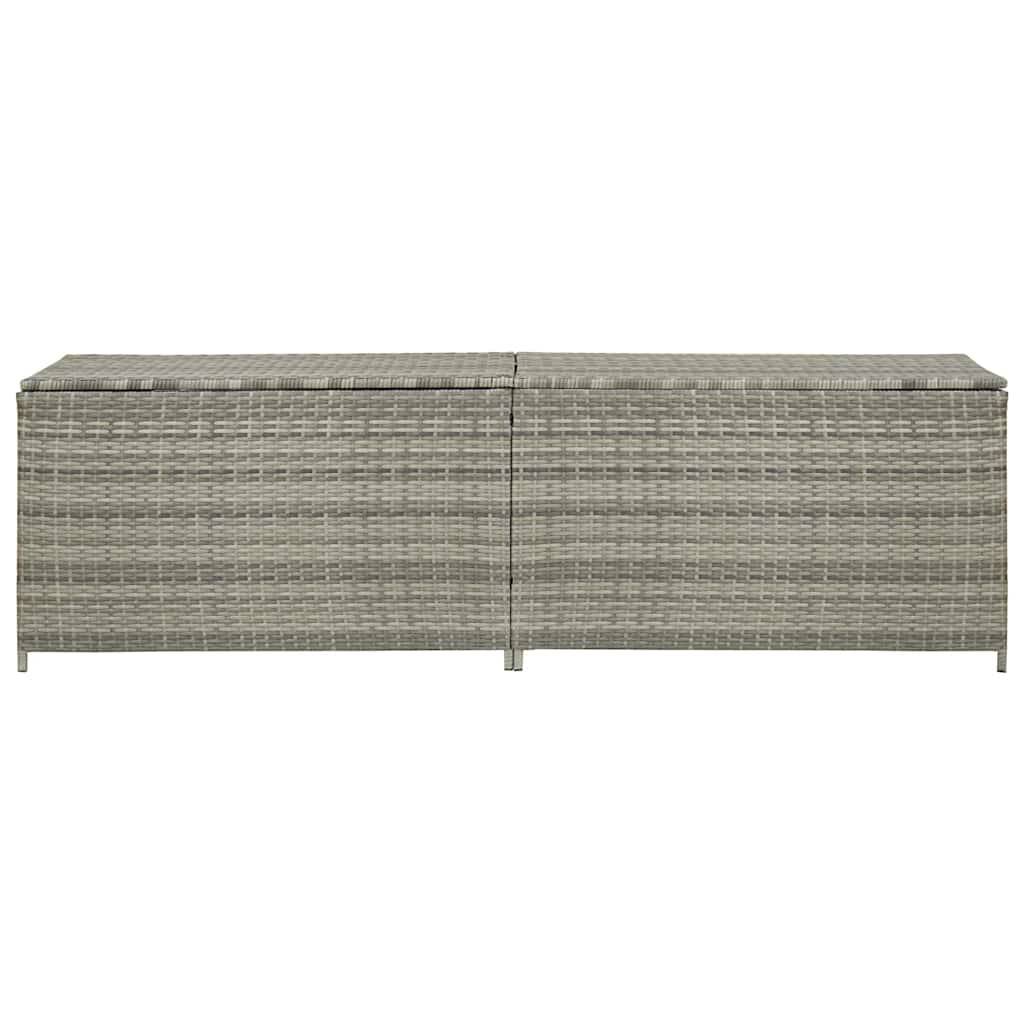 Coffre de Jardin XXL Résine Tressée Étanche avec Vérins pour Extérieur Gris 200x50x60 cm – ComfortXL Outdoor Living - Image 3