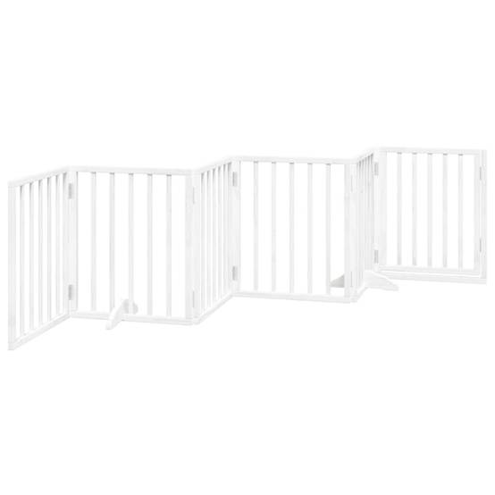ComfortXL - Barrière Chien avec Porte 6 Panneaux Bois Pliable Sécurité 300x60cm Blanc – ComfortXL Outdoor Living - Image 6