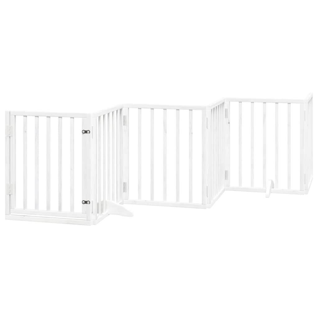 ComfortXL - Barrière Chien avec Porte 6 Panneaux Bois Pliable Sécurité 300x60cm Blanc – ComfortXL Outdoor Living - Image 2