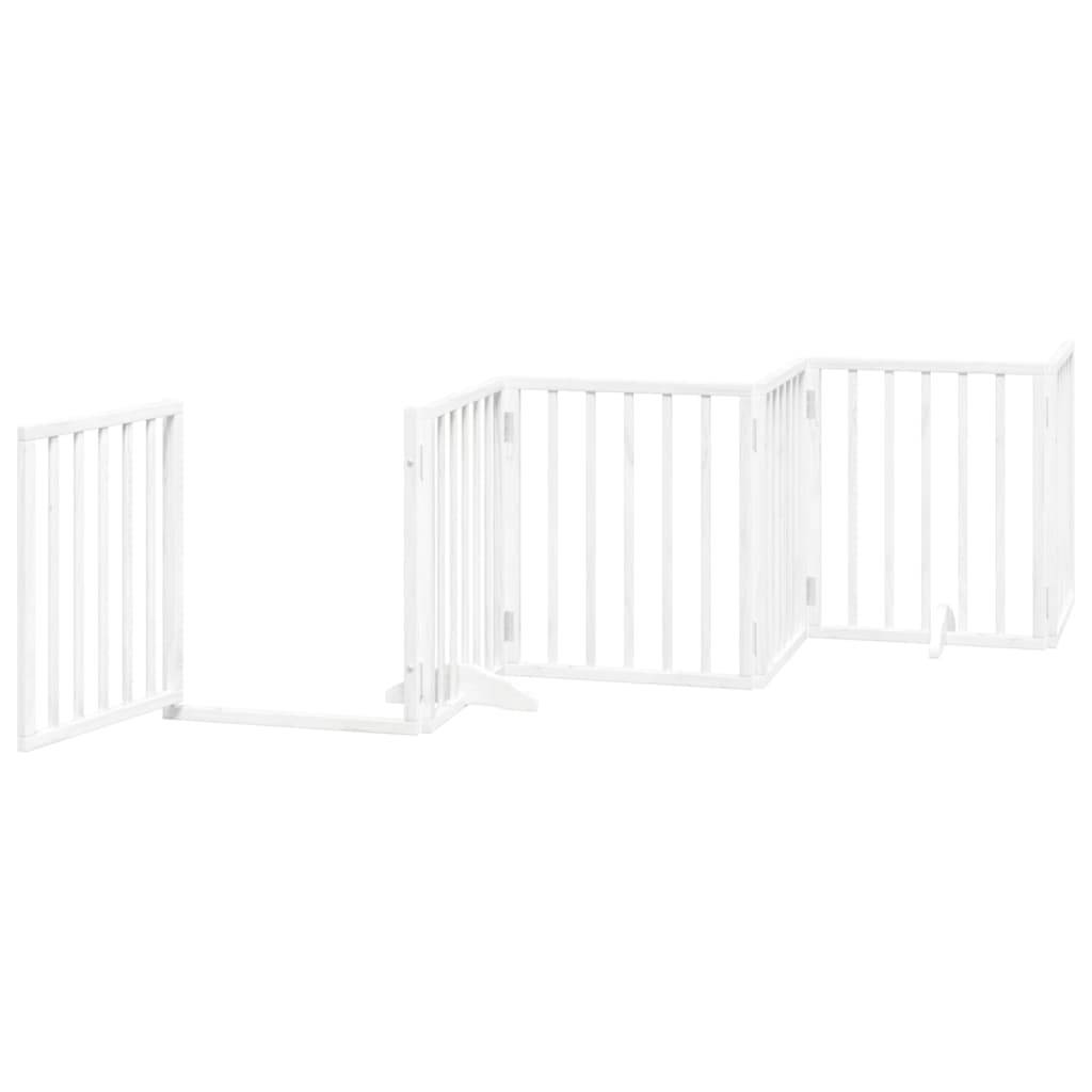 ComfortXL - Barrière Chien avec Porte 6 Panneaux Bois Pliable Sécurité 300x60cm Blanc – ComfortXL Outdoor Living - Image 4