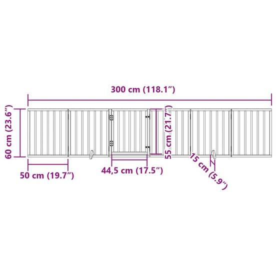 ComfortXL - Barrière Chien avec Porte 6 Panneaux Bois Pliable Sécurité 300x60cm Blanc – ComfortXL Outdoor Living - Image 3
