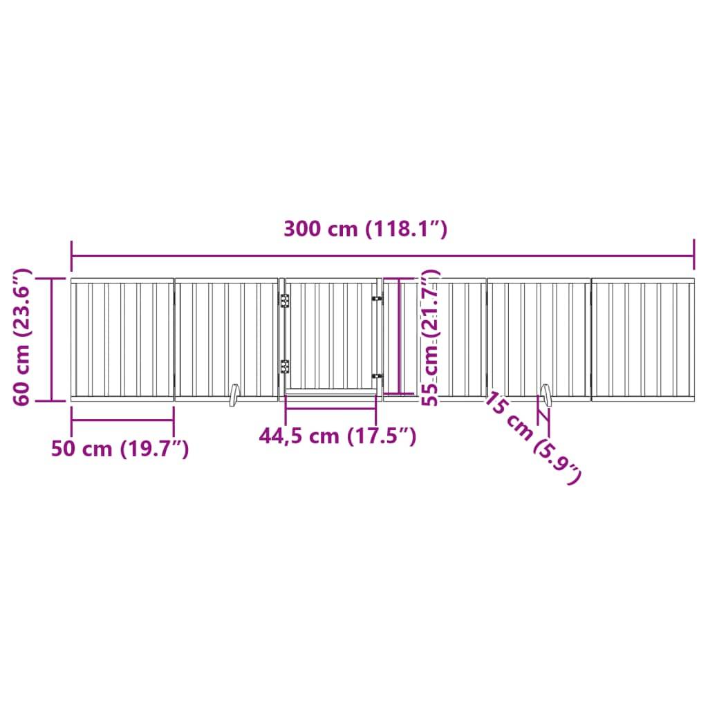ComfortXL - Barrière Chien avec Porte 6 Panneaux Bois Pliable Sécurité 300x60cm Blanc – ComfortXL Outdoor Living - Image 3