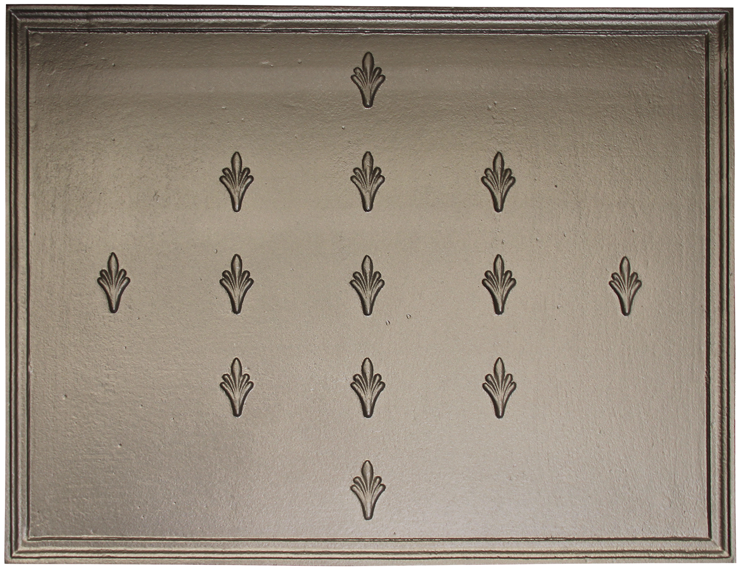 Plaque de cheminée semis d'hermines Dommartin grise H. 52cm X L. 70cm - Imagen 1