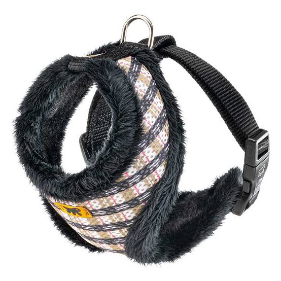 Ferplast - Harnais pour Chiens Chats NIKITA FUR S, Respirant, Fourrure Ecologique Douce, Sangle Réglable, Tartan - Imagen 1
