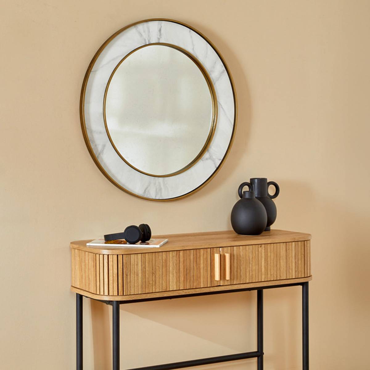 Atmosphera - Miroir "Alisha" blanc D74cm - Atmosphera Créateur d'intérieur - Image 1