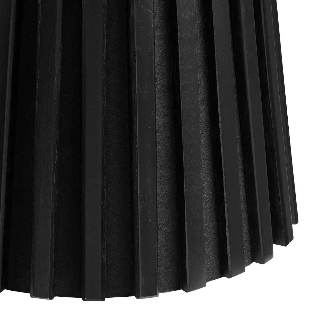 Table d'appoint Ronde Pied Central Relief MDF Placage Chêne noir - DUBLIN - Image 4