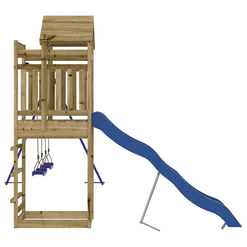 Helloshop26 - Aire de jeux d'extérieur balançoires toboggan portiques robuste jeux jardin 320 x 349 x 238 cm bois de pin imprégné - Imagen 5