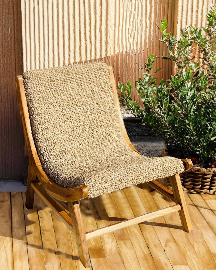 Kaho - Fauteuil en teck massif et corde - UNIQKA - Imagen 2