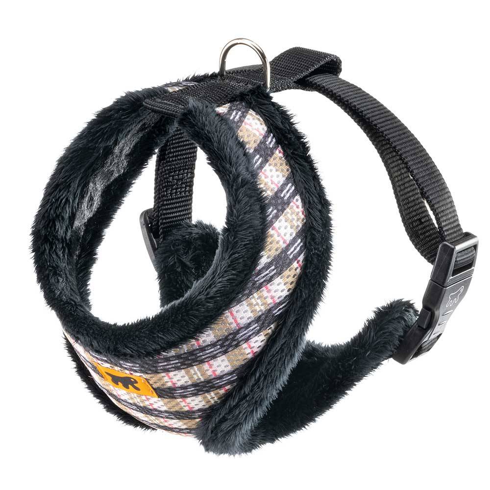 Ferplast - NIKITA FUR M Harnais pour Chien, Respirant, Fourrure Ecologique Douce, Sangle Réglable, Tartan - Imagen 1