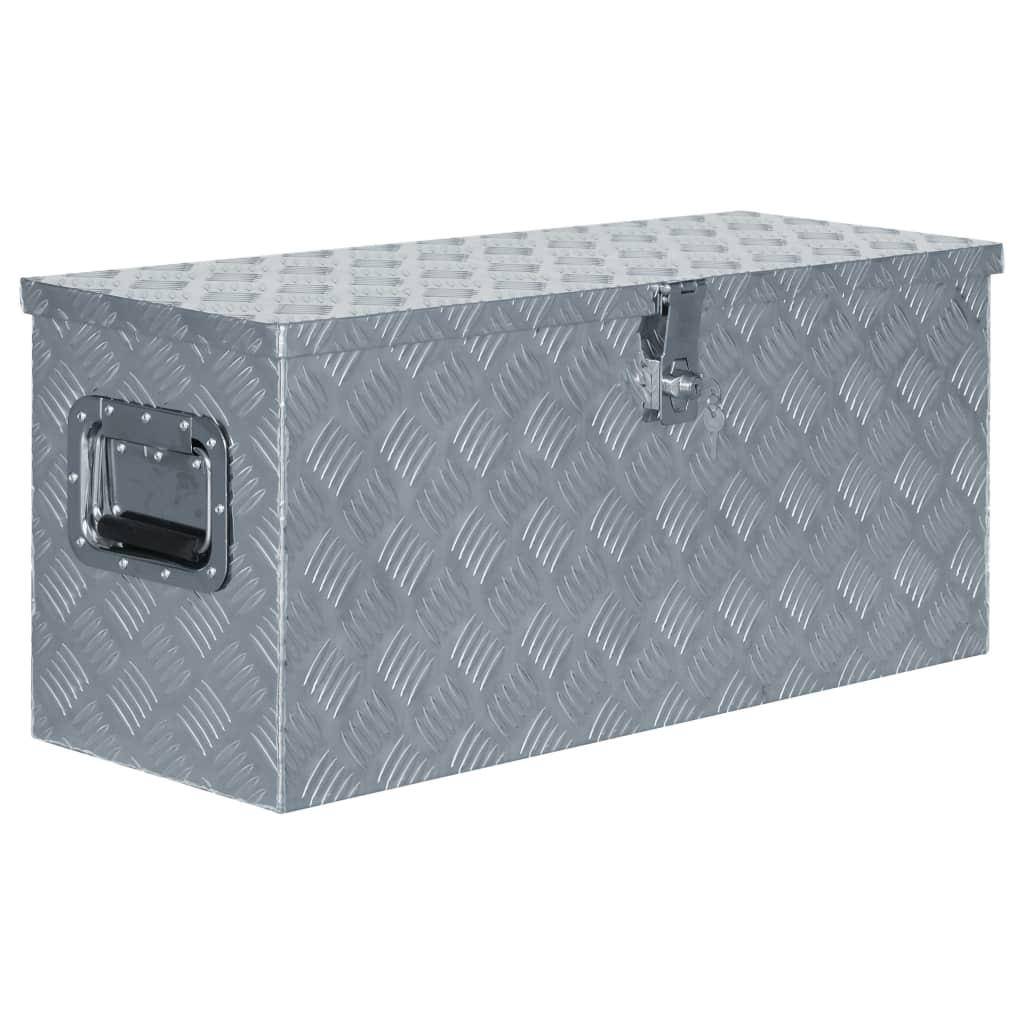 Helloshop26 - Boîte en aluminium argenté outils coffre de rangement caisse à outils 80 x 30 x 35 cm argenté - Imagen 1