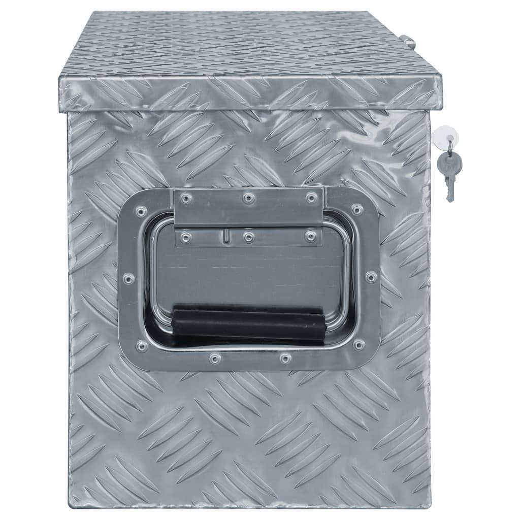 Helloshop26 - Boîte en aluminium argenté outils coffre de rangement caisse à outils 80 x 30 x 35 cm argenté - Imagen 2