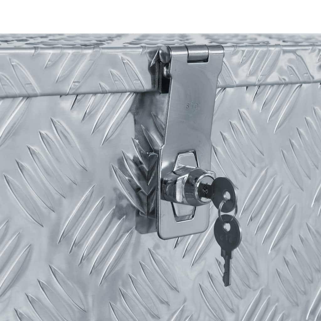 Helloshop26 - Boîte en aluminium argenté outils coffre de rangement caisse à outils 80 x 30 x 35 cm argenté - Imagen 5