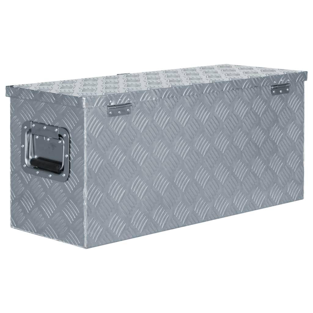 Helloshop26 - Boîte en aluminium argenté outils coffre de rangement caisse à outils 80 x 30 x 35 cm argenté - Imagen 3