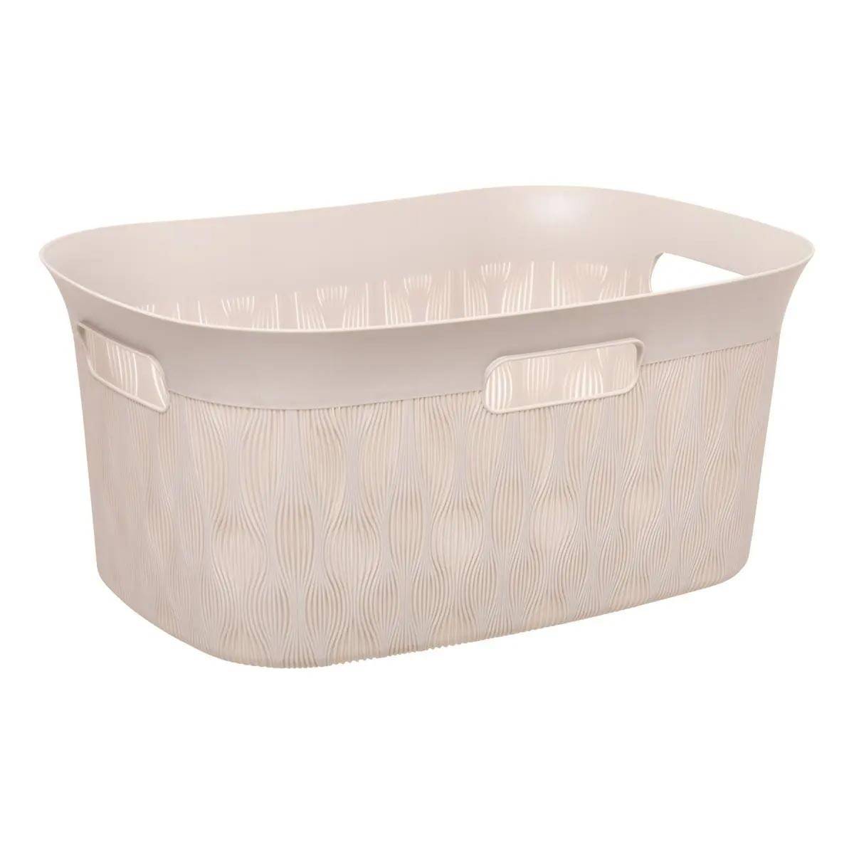 Panier à Linge Design "Leaf" 38L Beige - Image 1