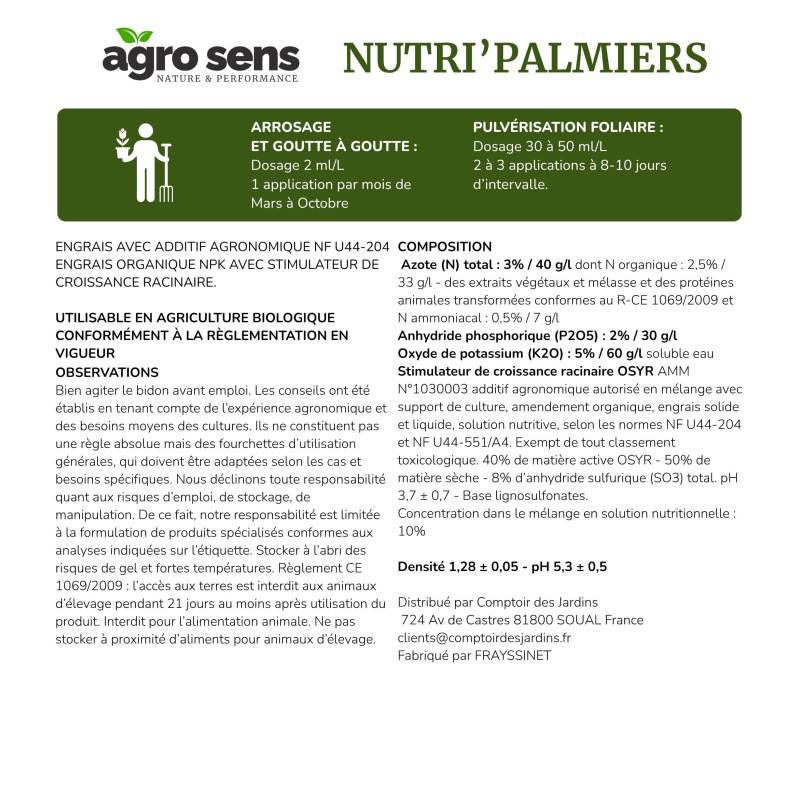 Nutri Palmiers - Engrais liquide pour palmiers et yuccas - 500 ml (250 litres de préparation) - Image 5