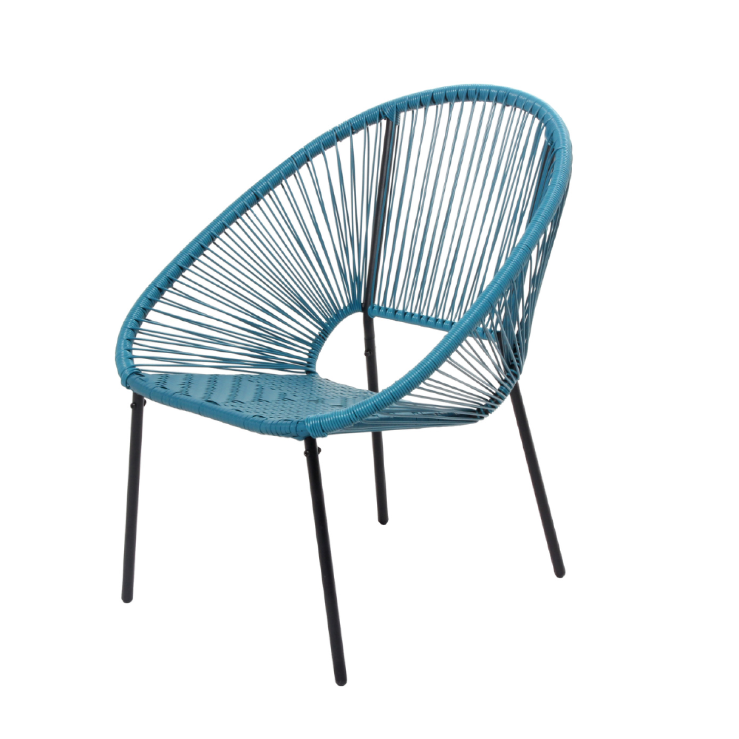 Concept Usine - Set de 2 fauteuils + table basse bleu ACAPULCO - Image 3