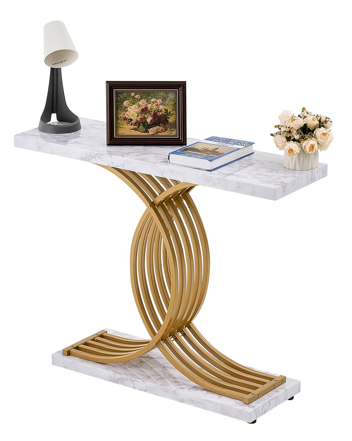 VEVOR Table console étroite canapé 100x30x81 cm, 1 niveau, cadre métal, pour couloir, salon, chambre. - Image 1