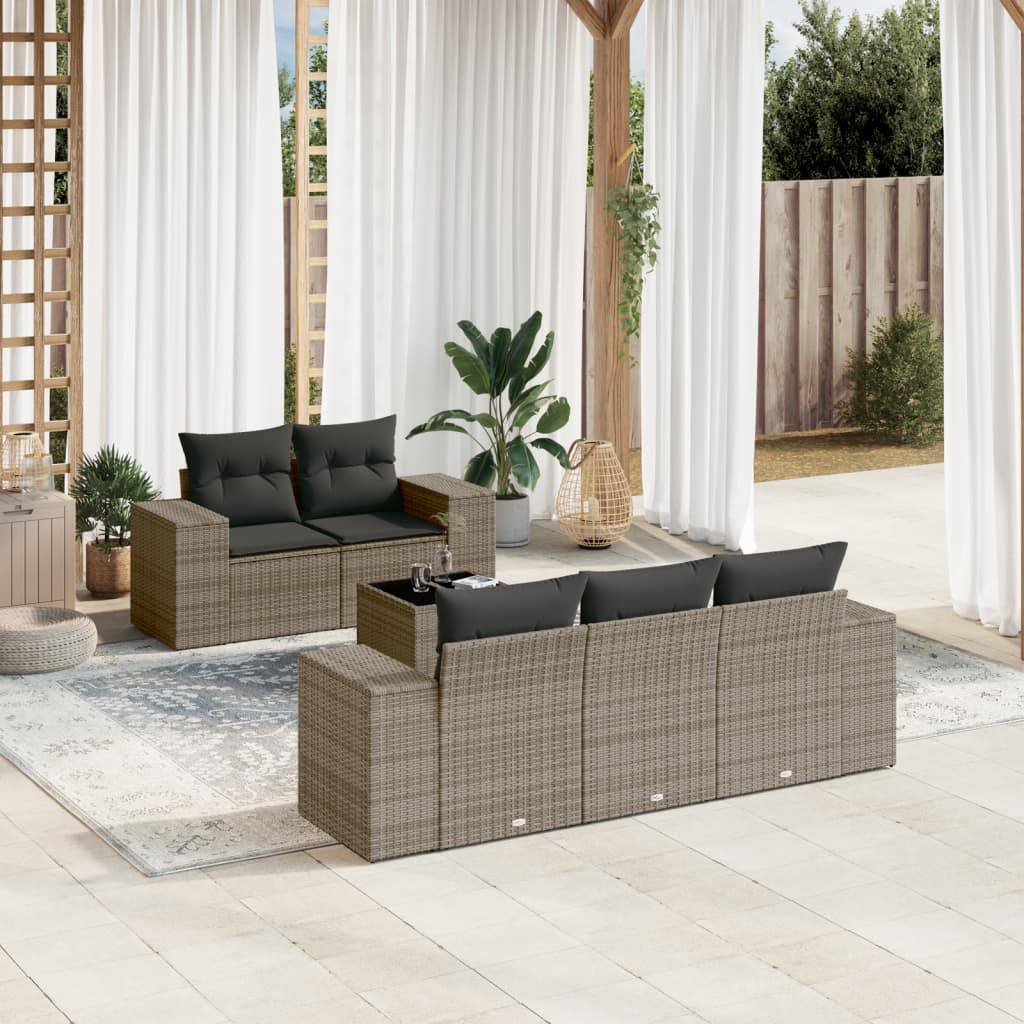 Salon de jardin bas 5 places avec table design en résine tressée Gris Anthracite – ComfortXL Outdoor Living - Image 1