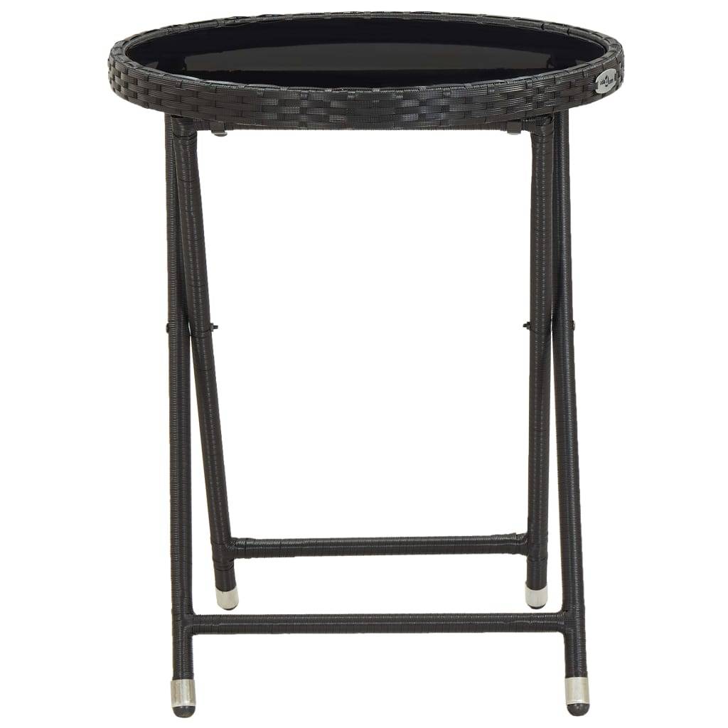 Helloshop26 - Ensemble de bistro jardin meuble extérieur terrasse 3 pièces résine tressée et verre trempé noir - Imagen 8