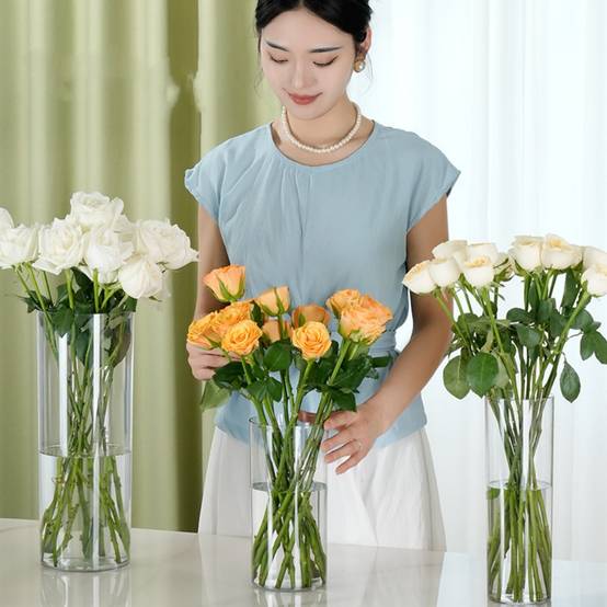 MCBOSON Vase Transparent en Plastique 10*20CM Pack de deux - Image 5