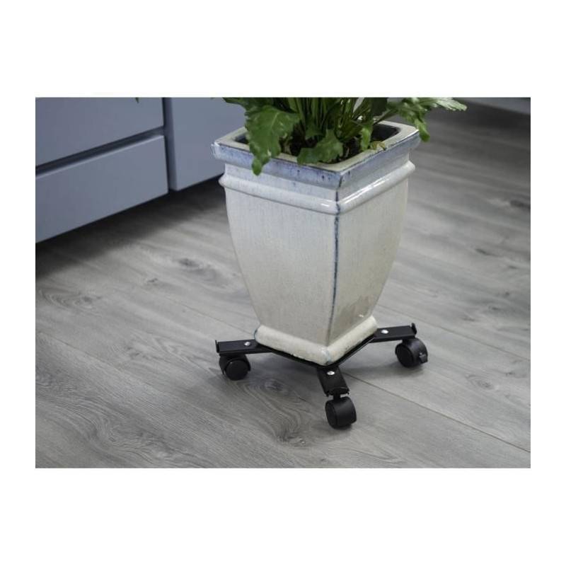 Nature Tablette A Roulettes Pour Plantes Extensible - Metal Noir - H6 X 34/51 X 34/51 Cm - Image 5