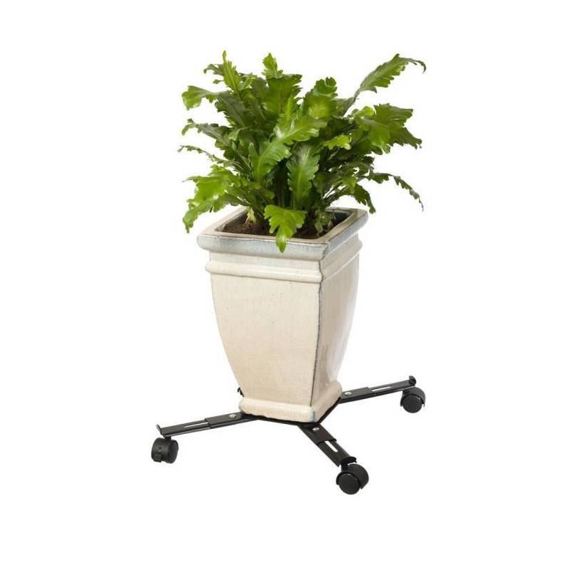 Nature Tablette A Roulettes Pour Plantes Extensible - Metal Noir - H6 X 34/51 X 34/51 Cm - Image 4
