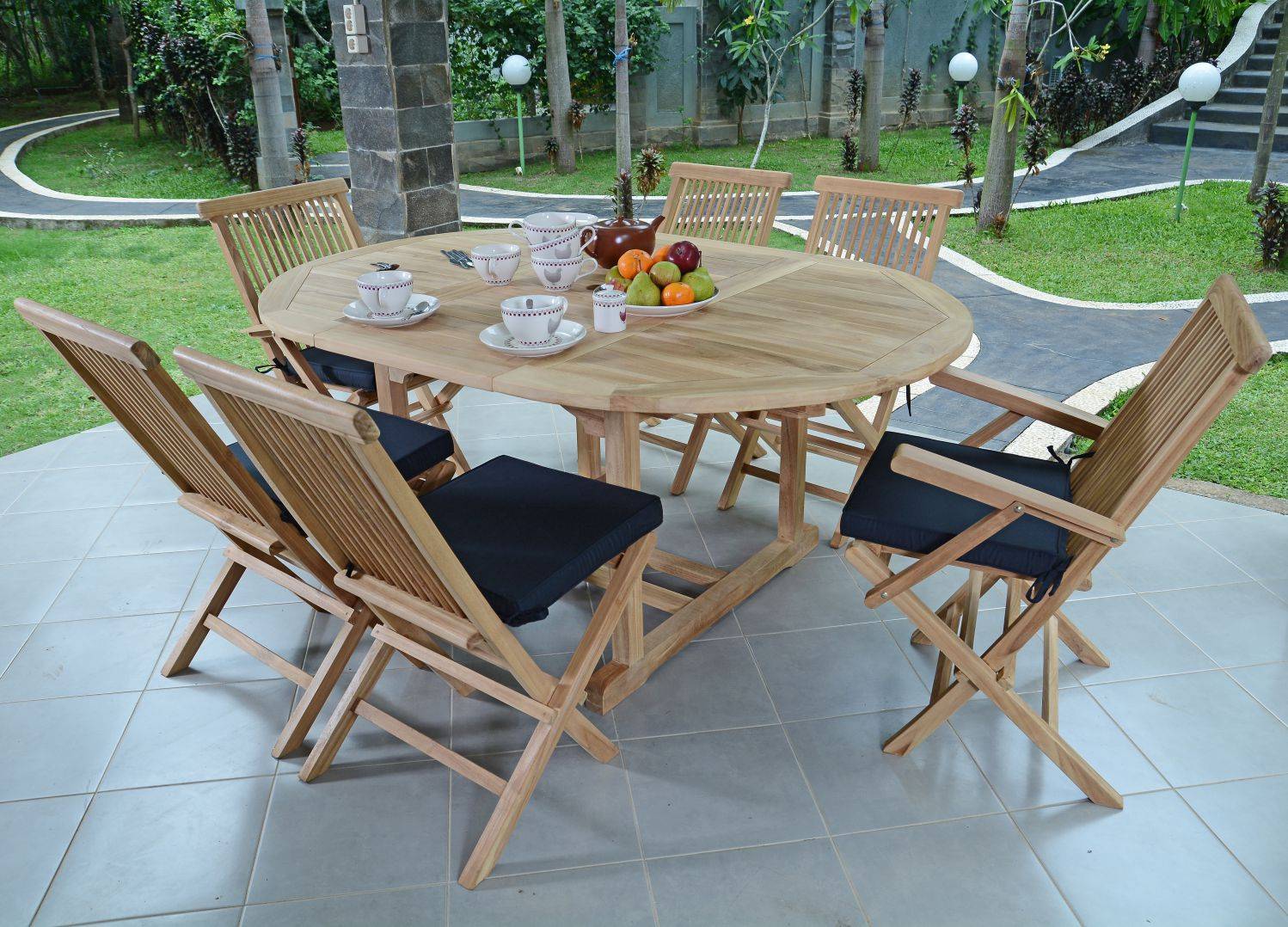 Salon de jardin en teck massif Sarragosse, 6 places - TECK'Attitude - Imagen 4