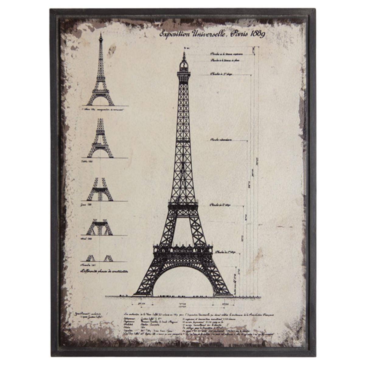 Aubry Gaspard - Tableau Architecte en bois Tour Eiffel - Imagen 1