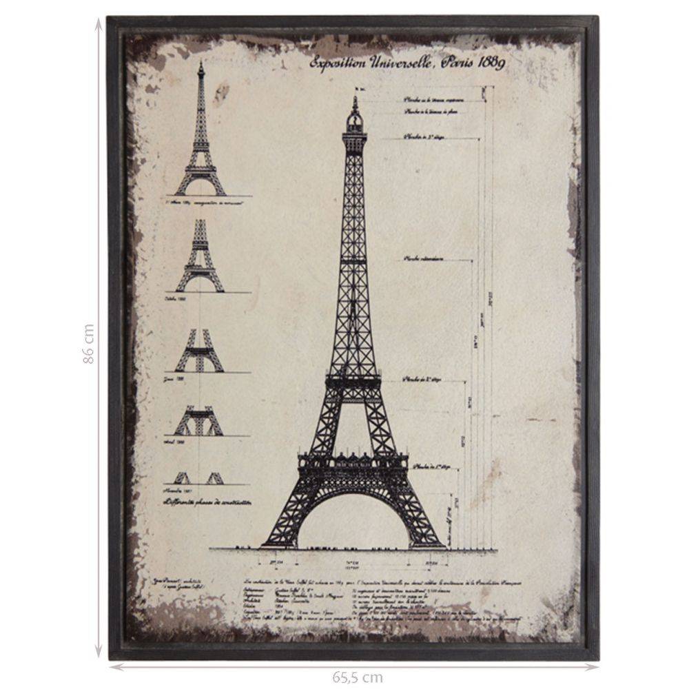 Aubry Gaspard - Tableau Architecte en bois Tour Eiffel - Imagen 2