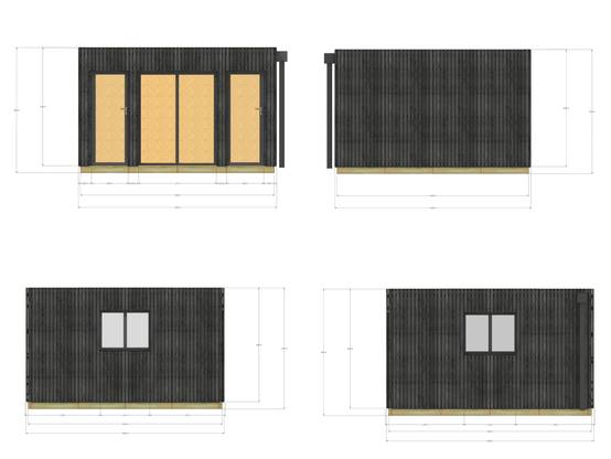 Sans Marque - Annexe de jardin bois en bois 4,4 x 4,6 x 2,7 m avec plancher isolé - Image 4