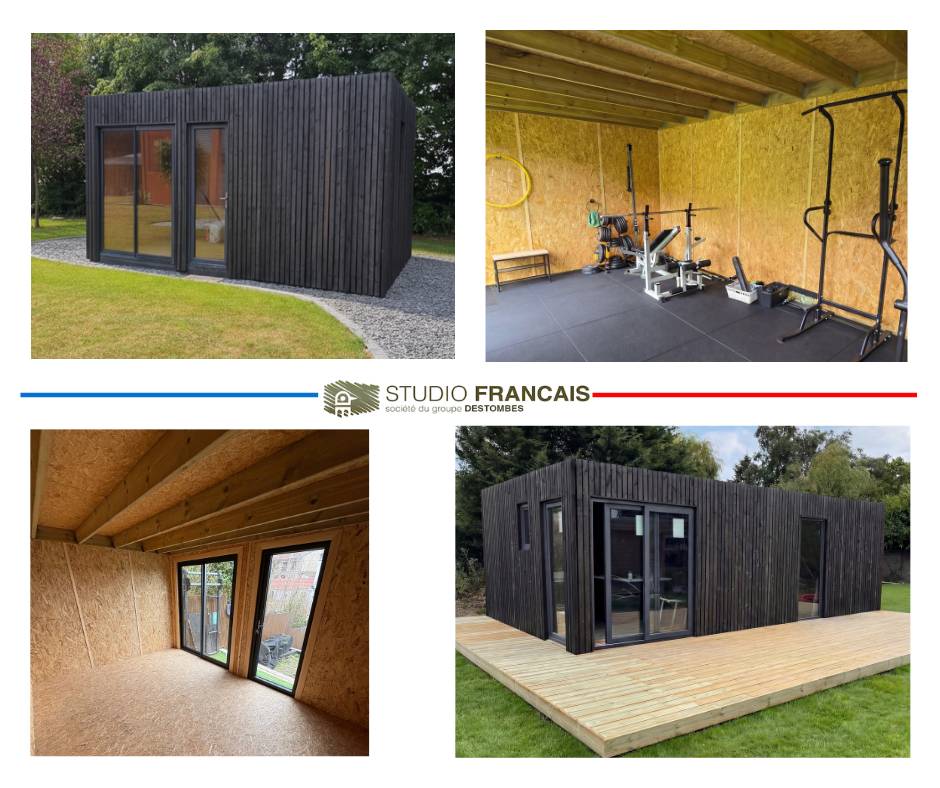 Sans Marque - Annexe de jardin bois en bois 4,4 x 4,6 x 2,7 m avec plancher isolé - Imagen 7