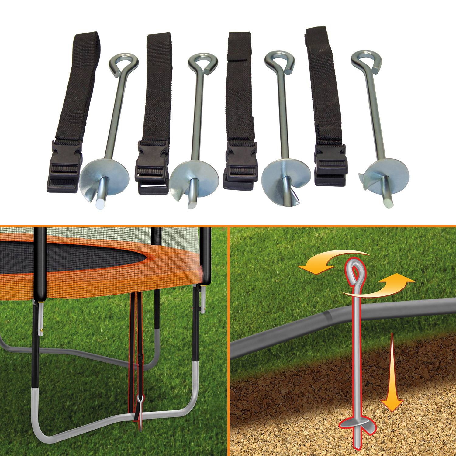 Kangui - Trampoline rond Ø 300cm avec filet, échelle, bâche et kit ancrage - RALLI 300 Kangui - Image 9