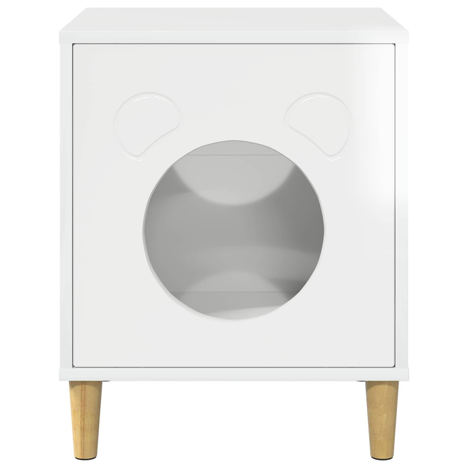Vidaxl - Maison pour chat Blanc Brillant 42,5 x 40 x 53 cm vidaXL 8000675 - Image 6