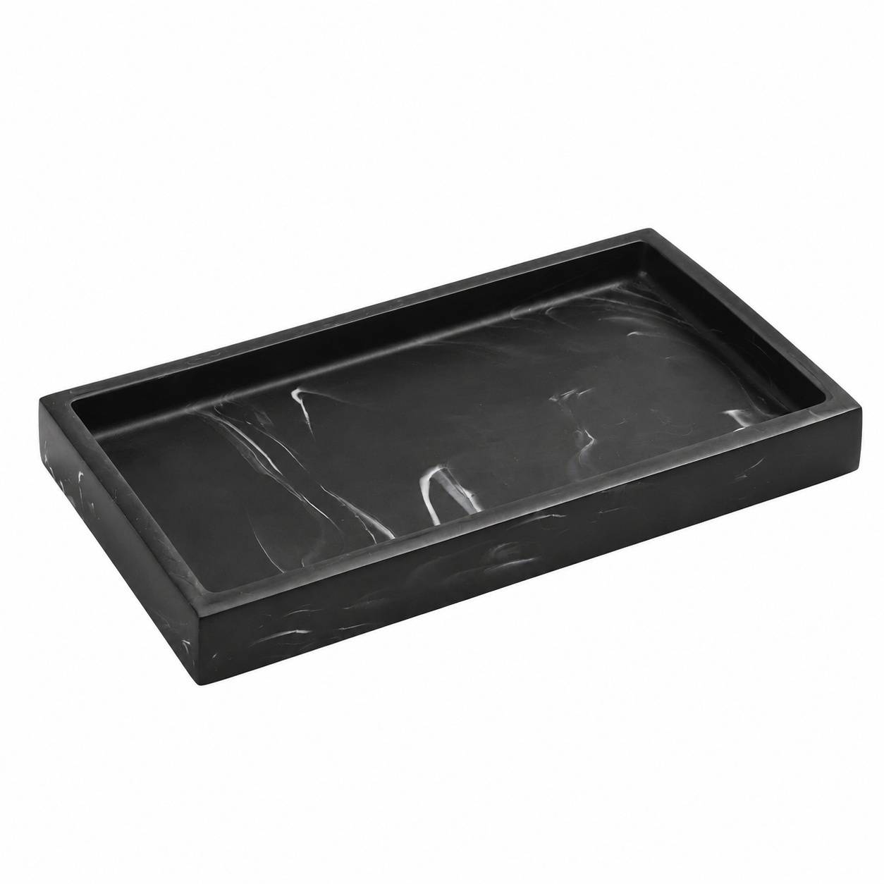 Plateau Rectangular Résine Rangement Salle de Bain Multifonction Facile à Nettoyer - Image 1