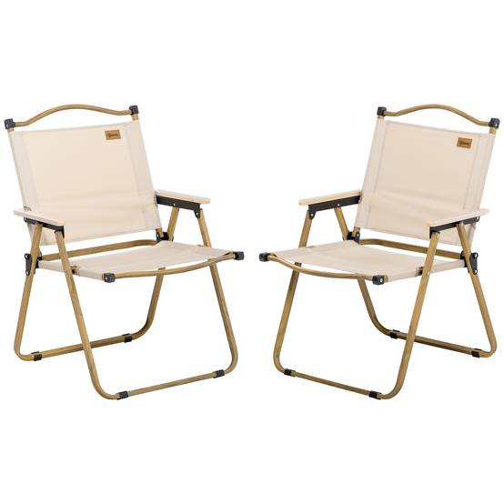 Lot de 2 Chaises de Camping Pliantes Acier Tissu Oxford Jardin Kaki 54x59x78cm - ComfortXL Outdoor Living - Image 2