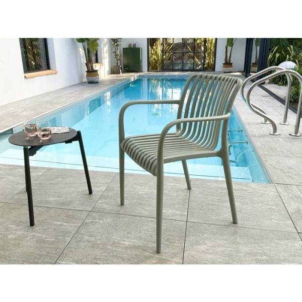 Lot de 2 fauteuils de jardin empilables en Polypropylène - Vert olive - TIAGO - Image 6