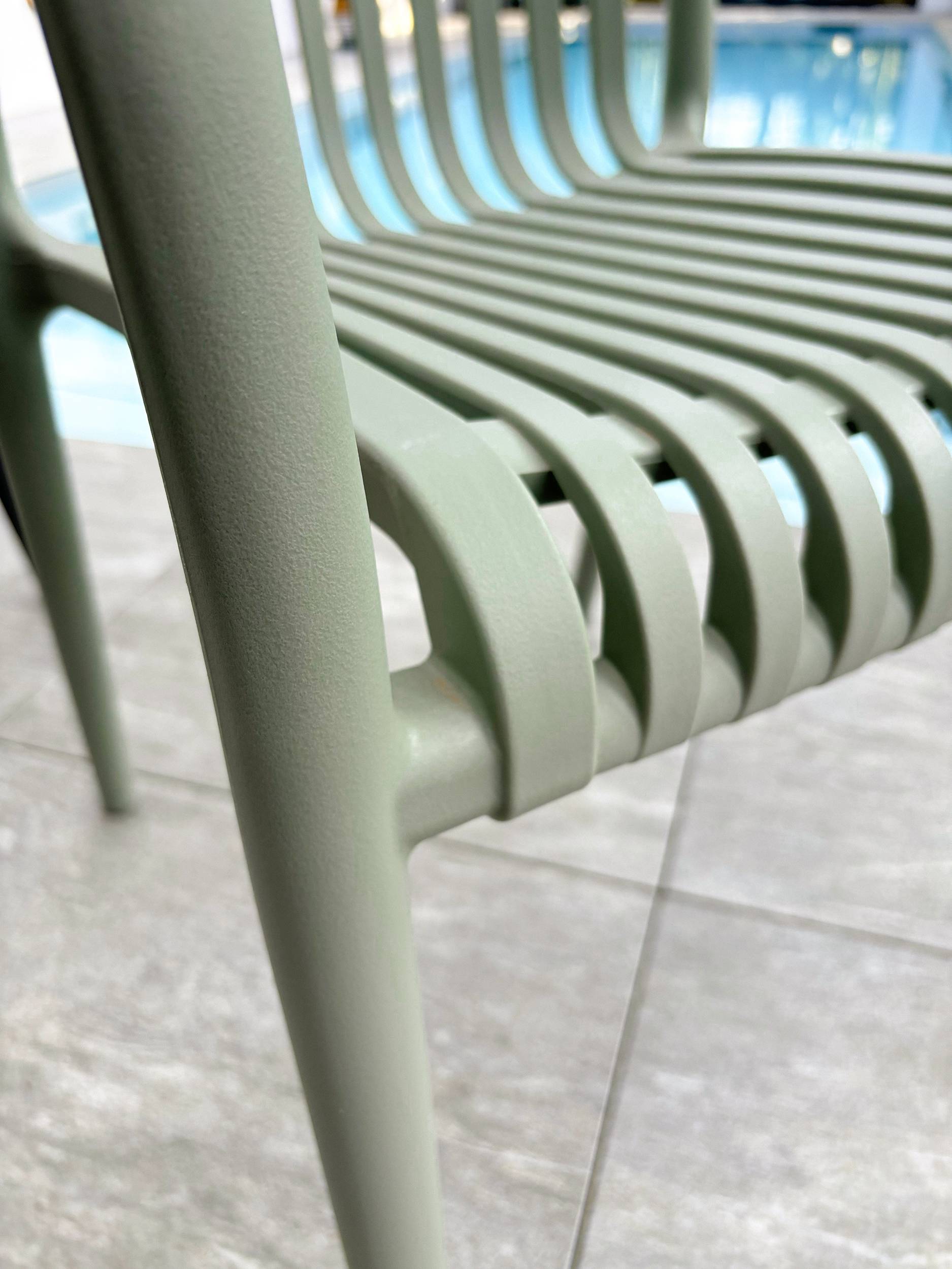 Lot de 2 fauteuils de jardin empilables en Polypropylène - Vert olive - TIAGO - Image 3