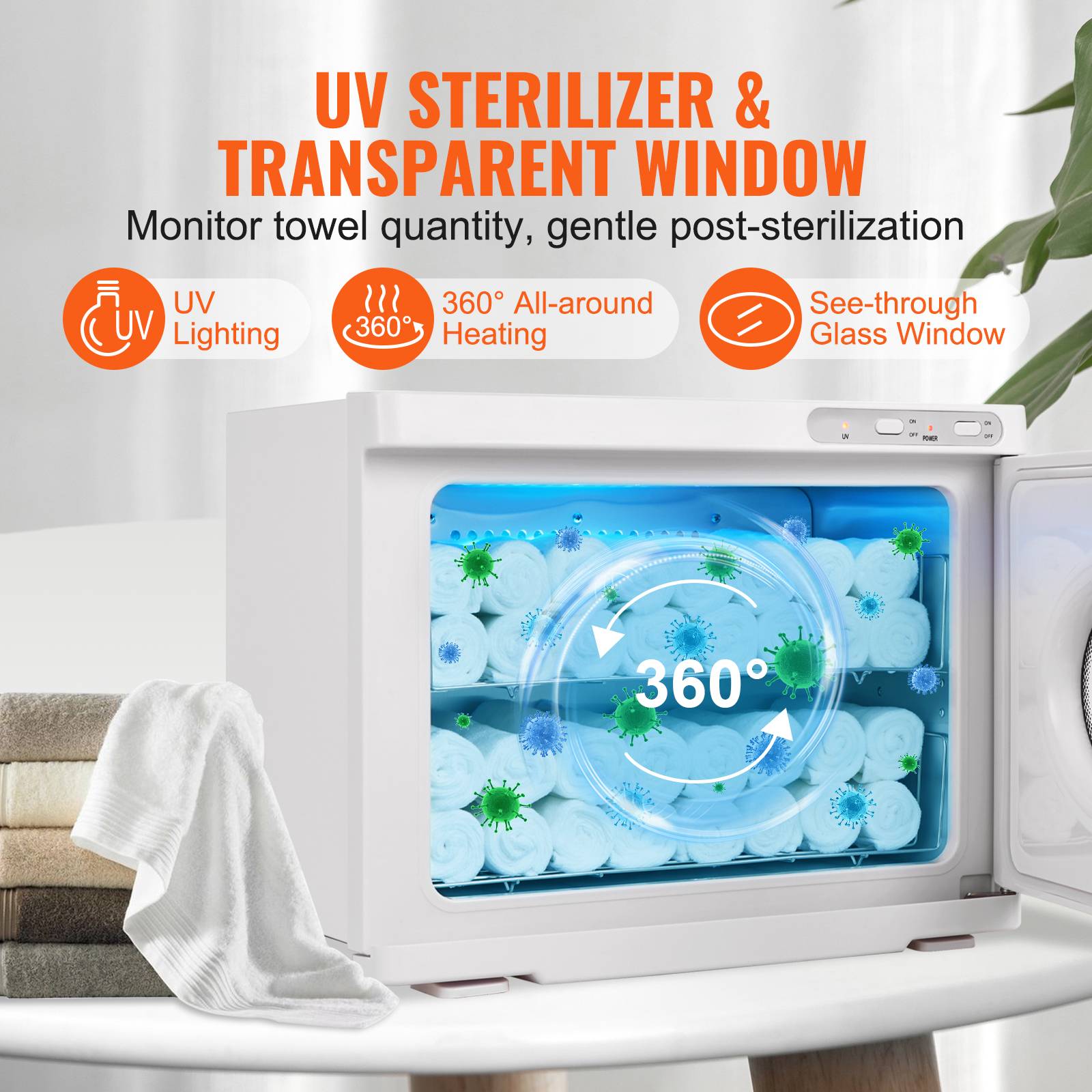 Armoire Chauffe-Serviettes 23L UV Stérilisateur – Chauffage 70°C + Désinfection – Blanc 200W