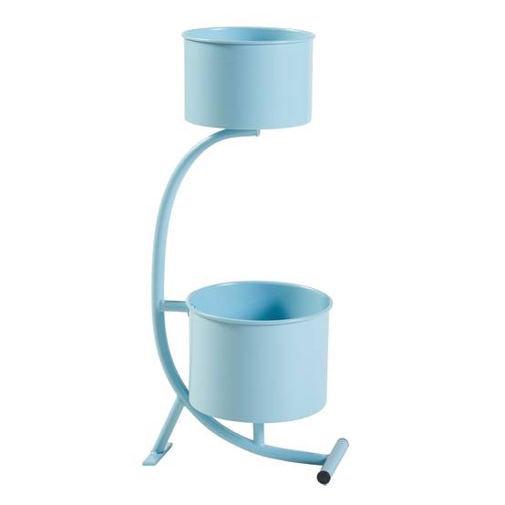 Helloshop26 - Porte-plantes style intemportel support 63 x 29 x 21 cm bleu clair - Image 1