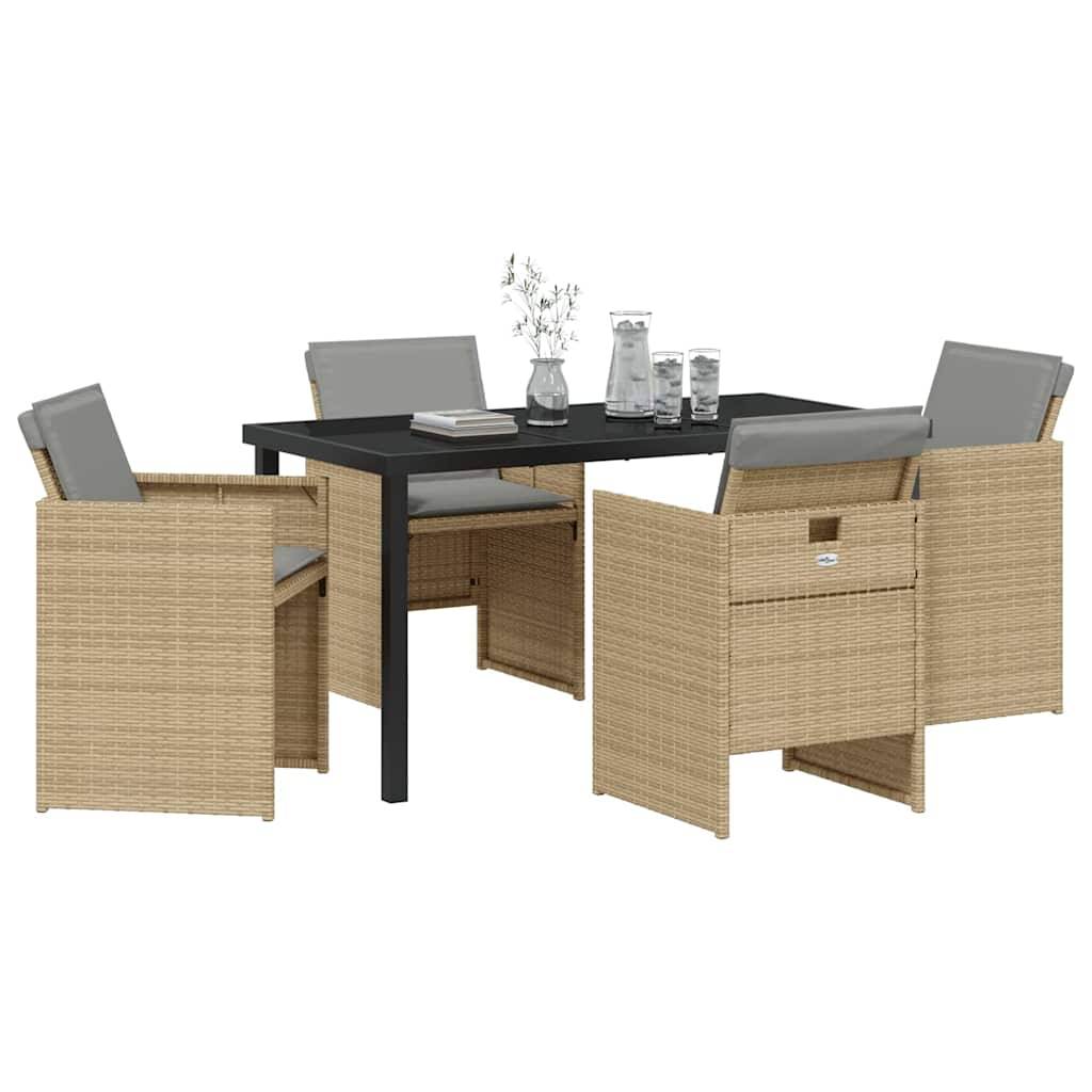 ComfortXL - Salon de jardin 4 places en résine tressée avec table en verre Beige – ComfortXL Outdoor Living - Image 3