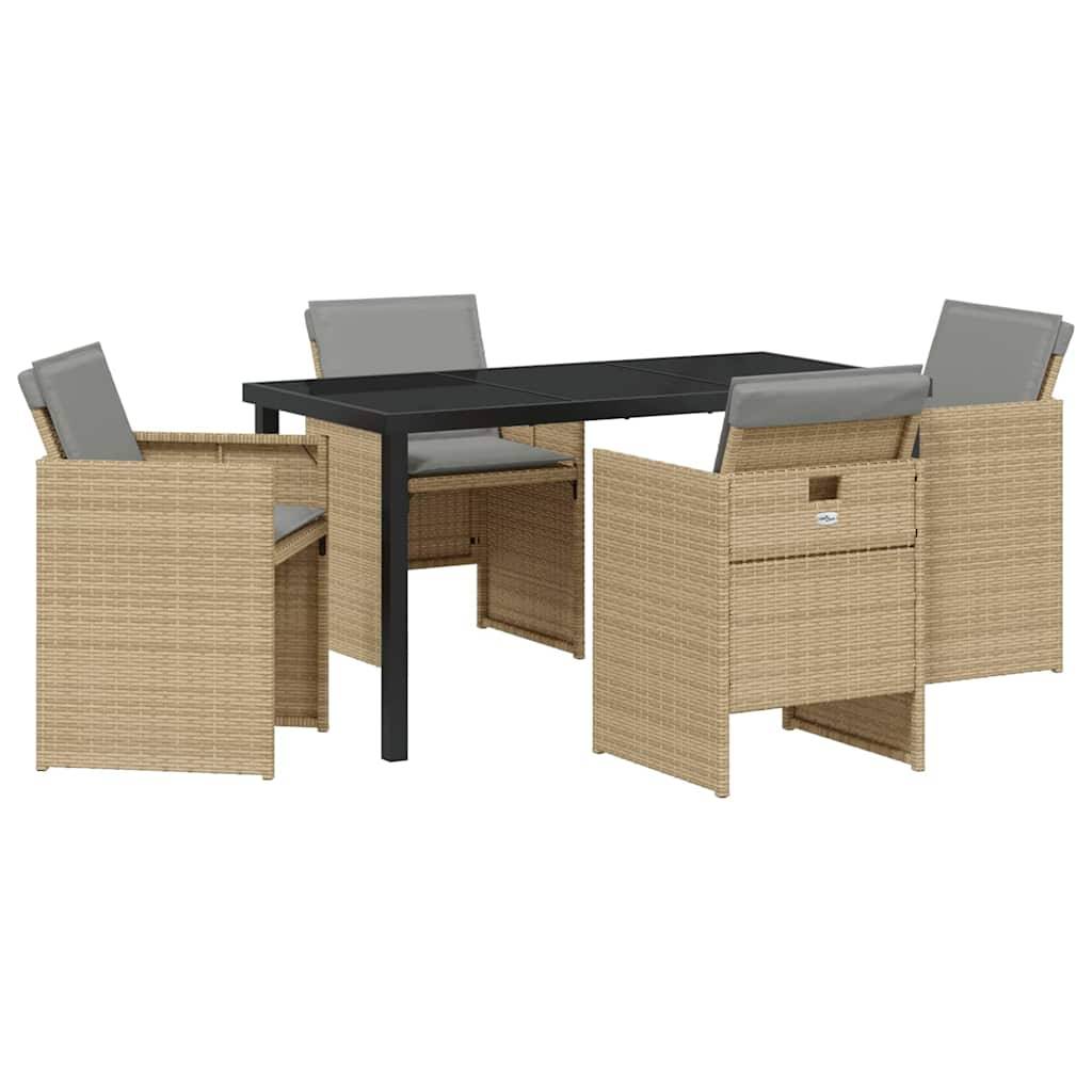 ComfortXL - Salon de jardin 4 places en résine tressée avec table en verre Beige – ComfortXL Outdoor Living - Image 2