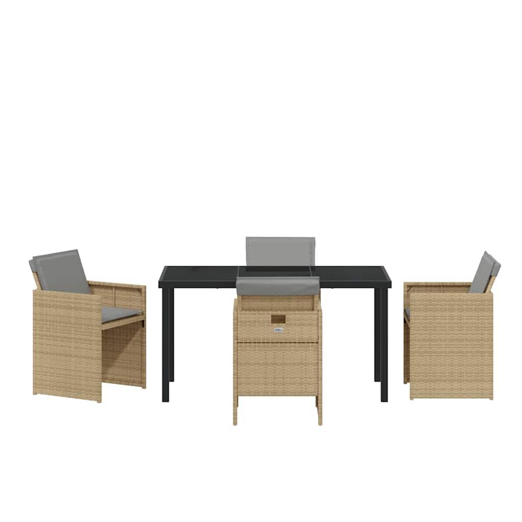 ComfortXL - Salon de jardin 4 places en résine tressée avec table en verre Beige – ComfortXL Outdoor Living - Image 7