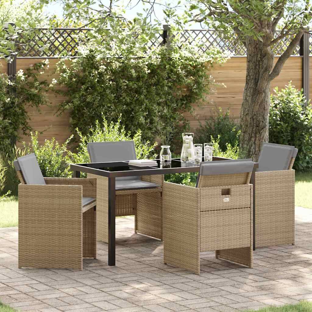 ComfortXL - Salon de jardin 4 places en résine tressée avec table en verre Beige – ComfortXL Outdoor Living - Image 1